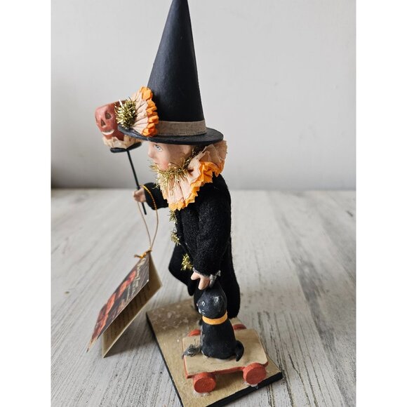 Bethany lowe Vicki smyers boy witch RARE pumpkin cat statue figurine - Picture 5 of 9